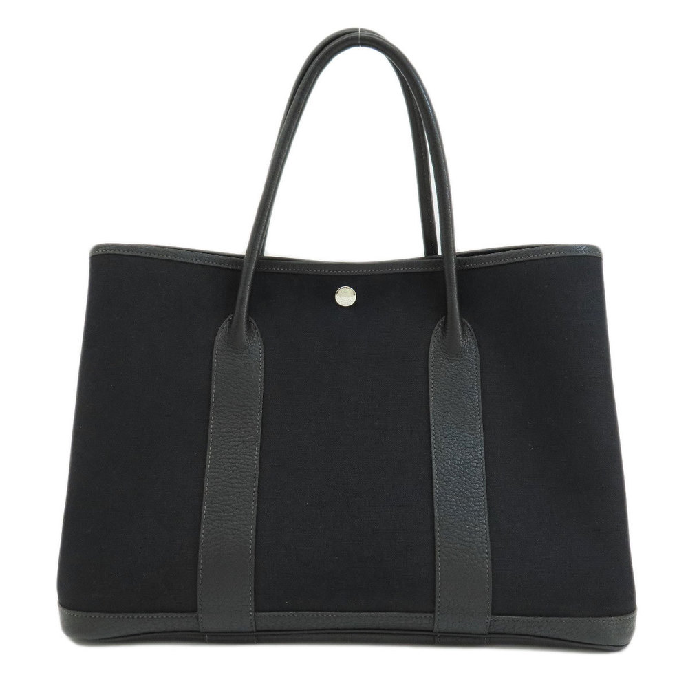 Hermes Garden Party PM Black Silver Metal Fittings Tote Bag